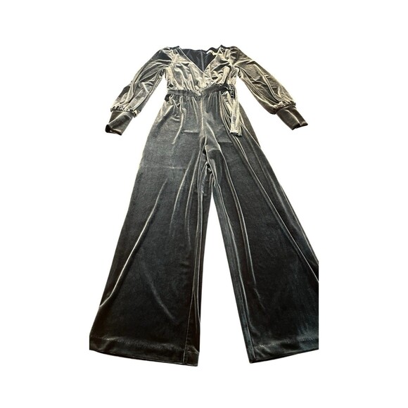 Eliza J Velvet Jumpsuit Size 4 Gray Long Sleeve - Picture 5 of 12